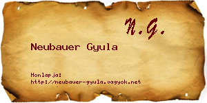 Neubauer Gyula névjegykártya